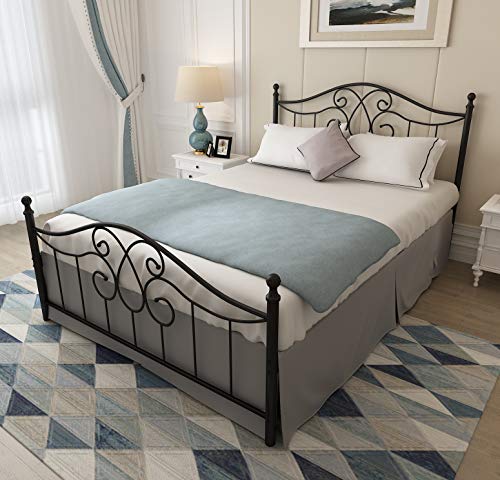 Amazon.com: YALAXON Vintage Sturdy Metal Bed Frame with